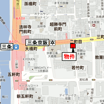 グッドステイ京都三条大橋駅前※【ハイクラス・洗浄機能付便座・浴室乾燥機付】の物件地図