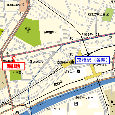 グッドステイ京橋駅前プライムコート□【ベーシック・駅4分・NET対応・洗浄機能付便座】の物件地図