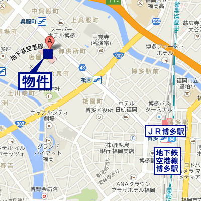 マンスリーリブマックス博多呉服町クラシコ■【NET対応】≪スタンダードシリーズ≫の物件地図