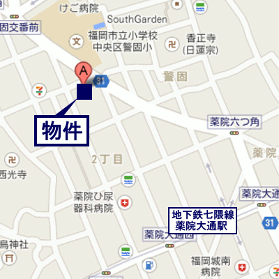 マンスリーリブマックス薬院エンクレスト●【NET対応】≪スタンダードシリーズ≫の物件地図