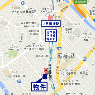 グッドステイ博多ヴェルシード□1st【ハイクラス・NET対応】の物件地図