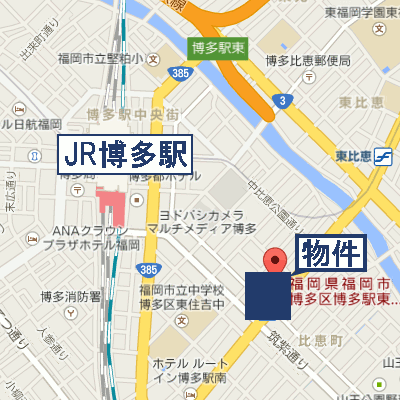 マンスリーリブマックス博多駅東ピュアドーム●【NET対応・洗浄機能付便座・独立洗面台】≪スタンダードシリーズ≫の物件地図