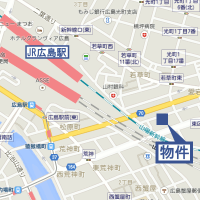 マンスリーリブマックス広島駅前サンドエル★【NET対応】≪スタンダードシリーズ≫の物件地図