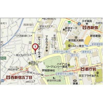 ＳＬマンスリー西新宿～・キャンペーン開始！『西新宿・都庁前駅徒歩７分』『新宿駅徒歩１５分』・光無料の物件地図