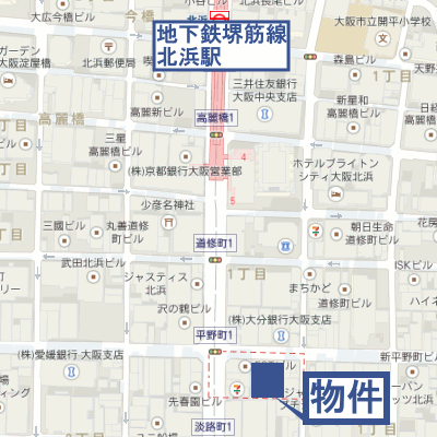 マンスリーリブマックス北浜プレサンス■【NET対応・浴室乾燥機・独立洗面台・洗浄機能付き便座】≪エクセレントシリーズ≫の物件地図