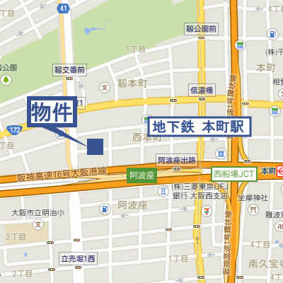 マンスリーリブマックス本町ジョイス△【NET対応】≪スタンダードシリーズ≫の物件地図