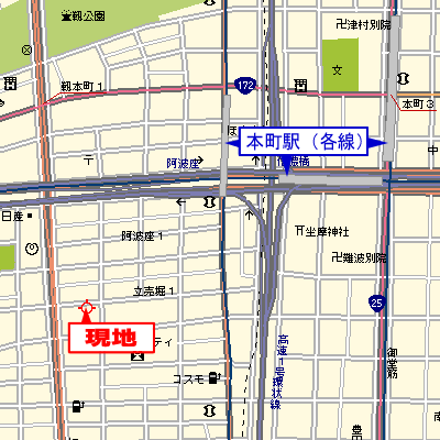 グッドステイ大阪本町フィオレ■『1K・34平米・ツインベッド』【ハイクラス・デザイナーズ・NET対応・洗浄機能付便座】の物件地図