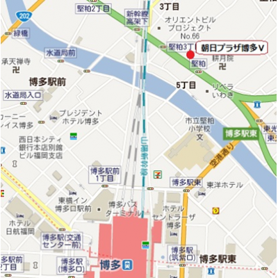 ▲▽室内洗濯機▲▽　朝日プラザ博多5　▲▽博多駅7分▲▽の物件地図