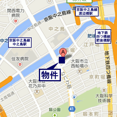 グッドステイ大阪中之島ＳＯＵＴＨ■【ベーシック・ロフト付・NET対応・洗浄機能付便座】の物件地図