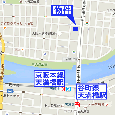 マンスリーリブマックス大阪天満宮南▲【天満橋駅徒歩6分！洗浄機能付便座・浴室乾燥機】≪エクセレントシリーズ≫の物件地図