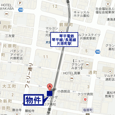グッドステイ高松片原町駅前●【ライト・NET無料】の物件地図