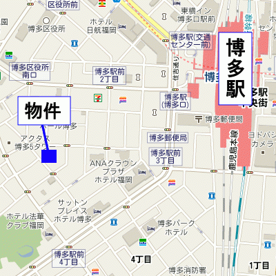 グッドステイ博多駅前アヴェール▲【ハイクラス・洗浄機能付便座・浴室乾燥機】の物件地図