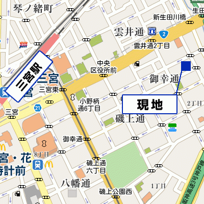 グッドステイ神戸三宮パークビュー□★【ベーシック・NET対応・洗浄機能付便座】の物件地図