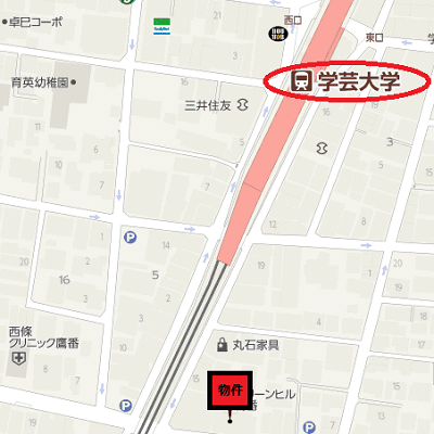 マンスリーリブマックス東横線・学芸大学ステーションフロント□【30㎡・駅3分】≪スタンダードシリーズ≫の物件地図