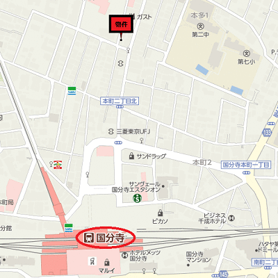 マンスリーリブマックス国分寺ノースステイ■『駅5分』≪スマートシリーズ≫の物件地図