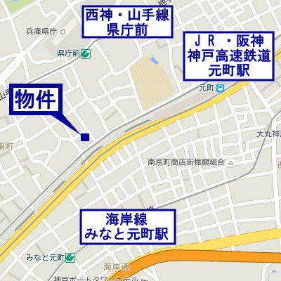 グッドステイ神戸元町ステーションフロント★【ハイクラス・NET対応・洗浄機能付便座・浴室乾燥機】の物件地図