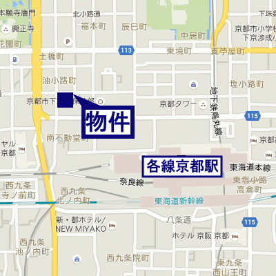 グッドステイ京都駅前プレザントヒル■【ベーシック・NET対応・駅５分・独立洗面台】の物件地図