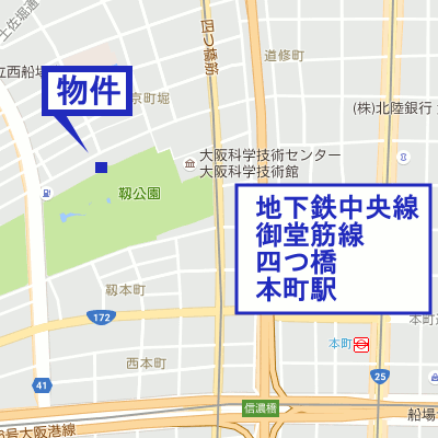 マンスリーリブマックス肥後橋グラン■【NET対応・洗浄機能付便座】≪スタンダードシリーズ≫の物件地図