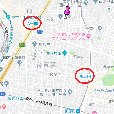 マンスリーリブマックス台東入谷■【25㎡・独立洗面・浴室乾燥】≪エクセレントシリーズ≫の物件地図