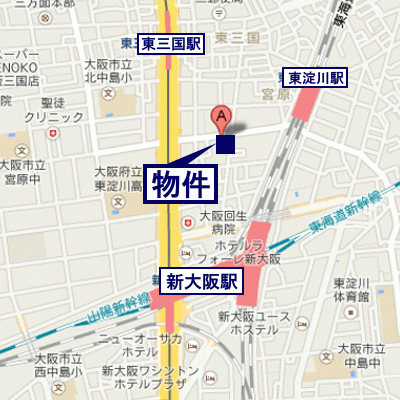 グッドステイ新大阪エステム■【ベーシック・セパレート・ガスコンロ・３駅利用可能】の物件地図