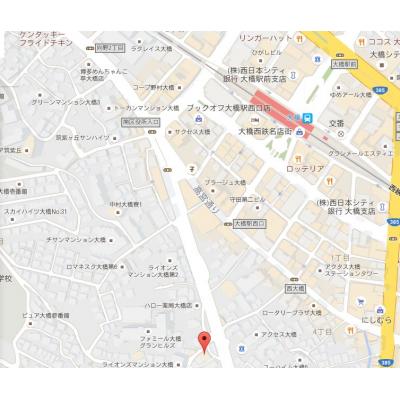 ボーダーレス大橋ベイス★格安駅近★インターネット無料物件！の物件地図