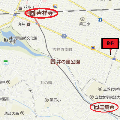 マンスリーリブマックス中央線・吉祥寺EAST■『トリプル・2DK』【NET対応・独立洗面・浴室乾燥付】≪スタンダードシリーズ≫の物件地図