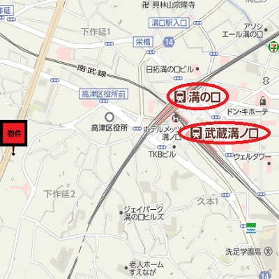 マンスリーリブマックス溝の口厚木街道■【独立洗面・浴室乾燥付】≪エクセレントシリーズ≫の物件地図