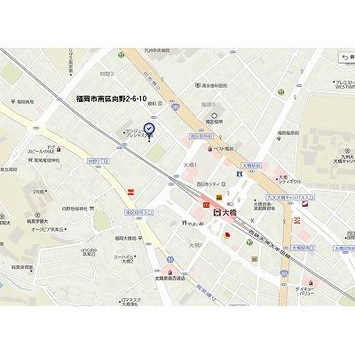 室内犬同居可♡大橋駅から徒歩3分の2ＬＤＫマンションです♪の物件地図