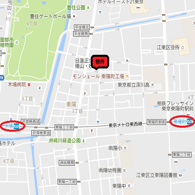 マンスリーリブマックス東陽町・木場パークサイド△『25平米』【Wi-Fi無制限・独立洗面・浴室乾燥・洗浄便座】≪プレミアムシリーズ≫の物件地図