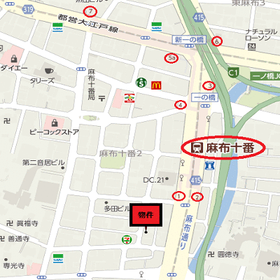 マンスリーリブマックス麻布十番麻布通り■『駅2分』≪スマートシリーズ≫の物件地図