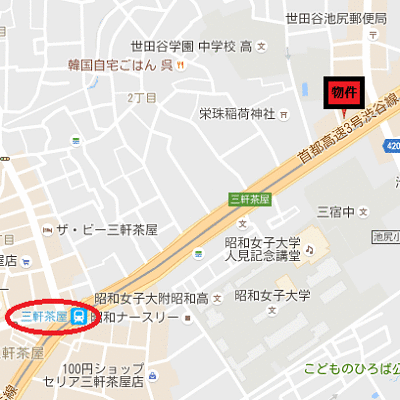 マンスリーリブマックス三軒茶屋三宿ステイ☆【NET対応】≪スタンダードシリーズ≫の物件地図