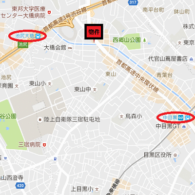 マンスリーリブマックス池尻大橋・目黒川リバーサイドステイ■【NET対応】≪スタンダードシリーズ≫の物件地図