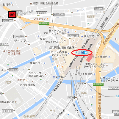 マンスリーリブマックス横浜ステーションWEST■【28㎡・独立洗面】≪スタンダードシリーズ≫の物件地図