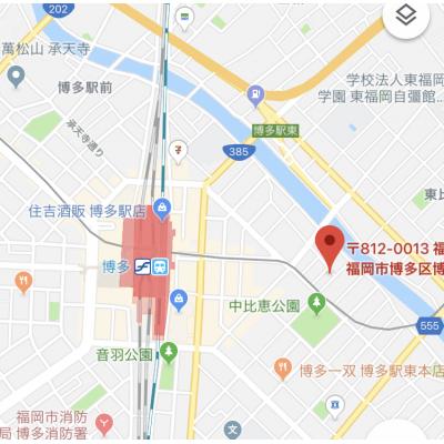 プチメゾン博多駅東　Ｊ　　　💻 NET無料 📶　　🚭禁煙　　【法人契約】の物件地図