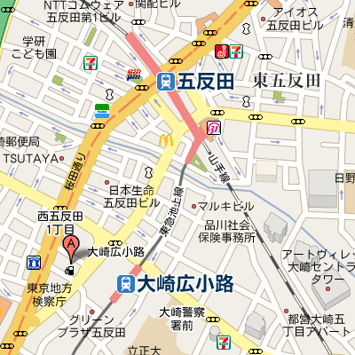 グッドステイ五反田駅前ゆうぽうとシティ■『1LDK・42平米』【ハイクラス・セミダブル・ネット無料】の物件地図
