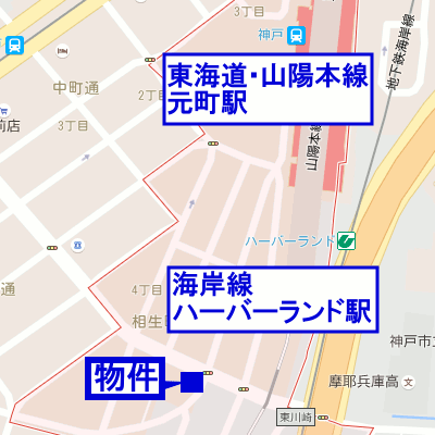 マンスリーリブマックス神戸ハーバーアリーナ●【駅3分・食器洗乾燥機付！設備充実の高グレードマンション！】≪エクセレントシリーズ≫の物件地図