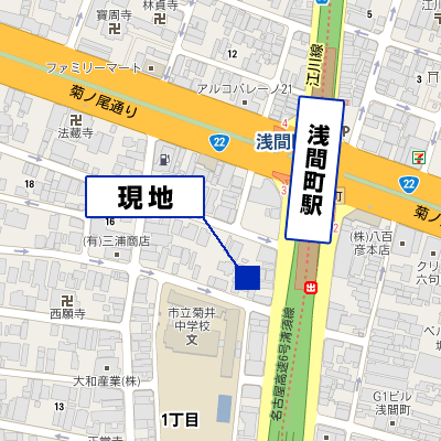 マンスリーリブマックス浅間町駅前ムーン■『ペット可・36平米・Big1R』【駅前2分♪・ガス２口】≪スタンダードシリーズ≫の物件地図