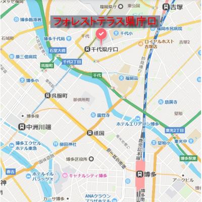 【洗浄便座】　フォレストテラス県庁口　A　【シングルタイプ】の物件地図