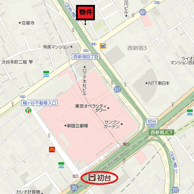 グッドステイ西新宿グリーンウォール■『駅徒歩5分・27平米』【ハイクラス】の物件地図