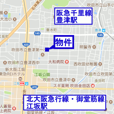 マンスリーリブマックス江坂ストリーム□【NET・オートロック・セパレート】≪スタンダードシリーズ≫の物件地図