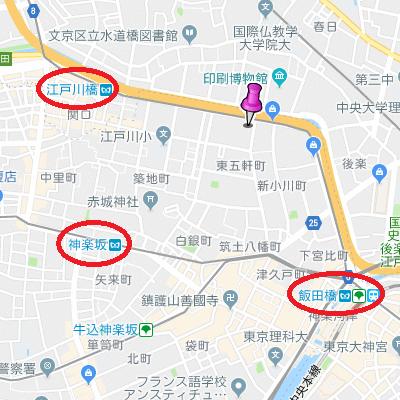 マンスリーリブマックス江戸川橋・神楽坂スタイル■『25平米』【独立洗面・浴室乾燥付】≪エクセレントシリーズ≫の物件地図