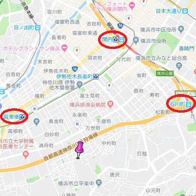 マンスリーリブマックス横浜・阪東橋EAST△『20平米』【Wi-Fi無制限・独立洗面・浴室乾燥付】≪エクセレントシリーズ≫の物件地図