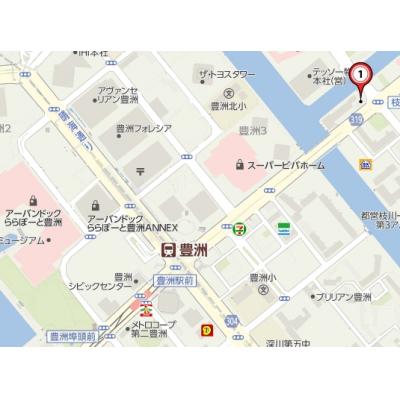 ＳＬマンスリー豊洲～キャンペーン開始！『豊洲駅・徒歩約７分』光ネット無料の物件地図