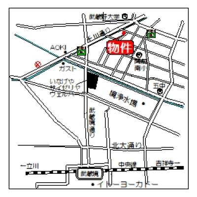 リベストマンスリー武蔵境６【ネット無料・武蔵野大学至近】の物件地図