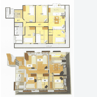 No.500 ゲストライフ元住吉[女性専用シェアハウス]の間取り図